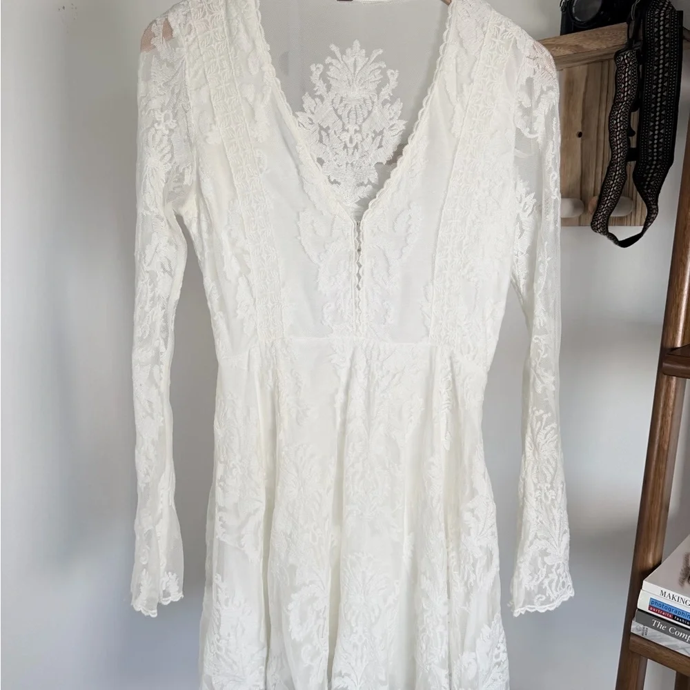 Free People Reign Over Me Lace Dress  Cream  Small - Picture 4 of 11